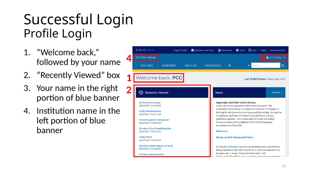 Getting Started with RDA Toolkit Module 4 1 Access - slide 11 of 18