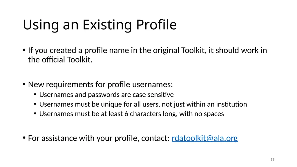 Getting Started with RDA Toolkit Module 4 1 Access - slide 13 of 18