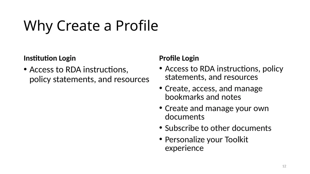 Getting Started with RDA Toolkit Module 4 1 Access - slide 12 of 18