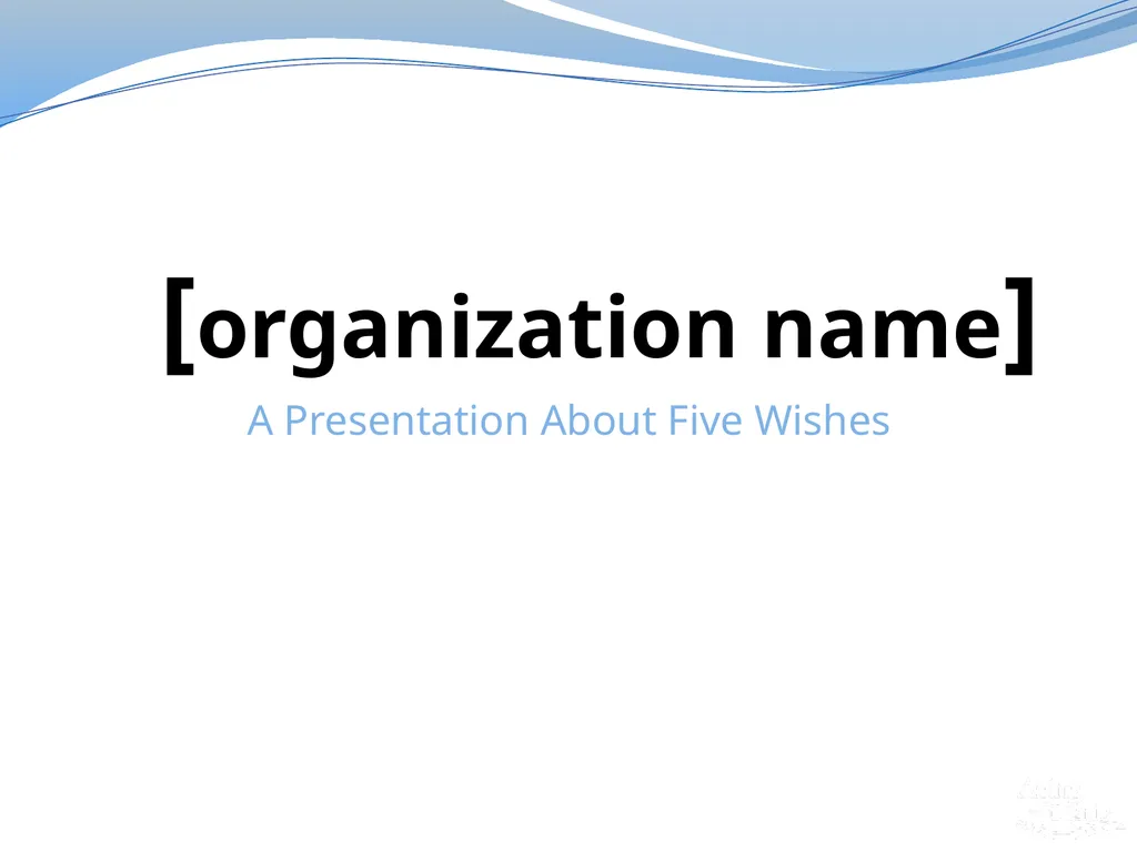 [organization name] A Presentation About Five - slide 1 of 18