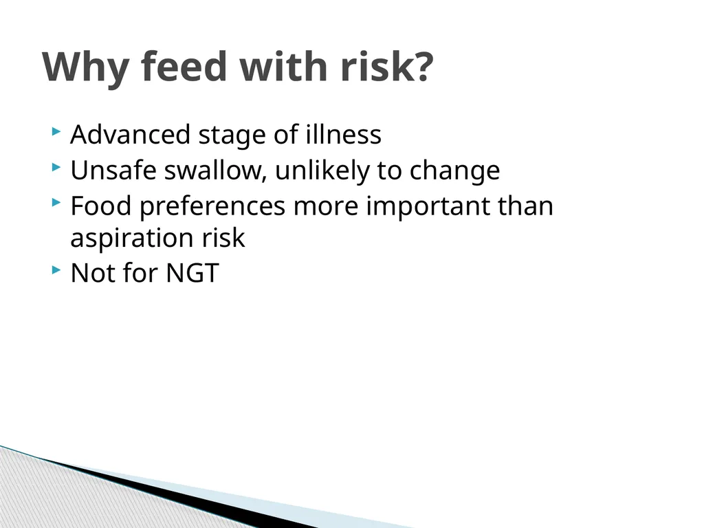 Risk Feeding : Managing it better Dr Rachael - slide 7 of 13