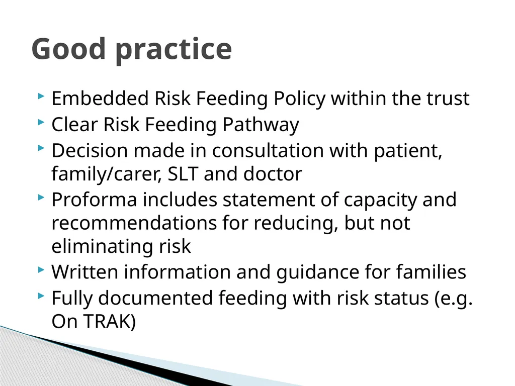 Risk Feeding : Managing it better Dr Rachael - slide 10 of 13