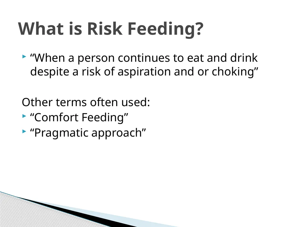 Risk Feeding : Managing it better Dr Rachael - slide 6 of 13