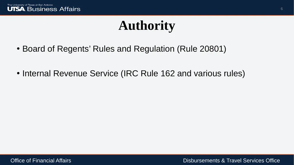 Travel Advance Process (PS 0309) Disbursements & - slide 6 of 63