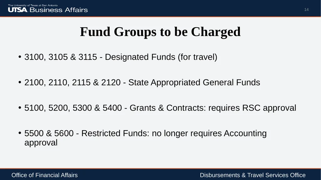 Travel Advance Process (PS 0309) Disbursements & - slide 14 of 63