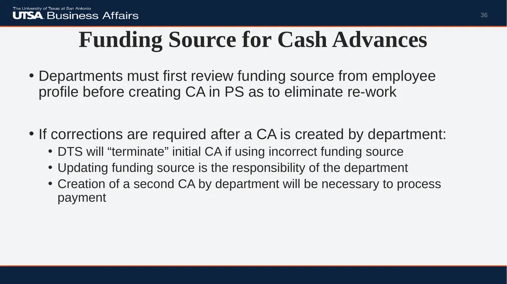 Travel Advance Process (PS 0309) Disbursements & - slide 36 of 63