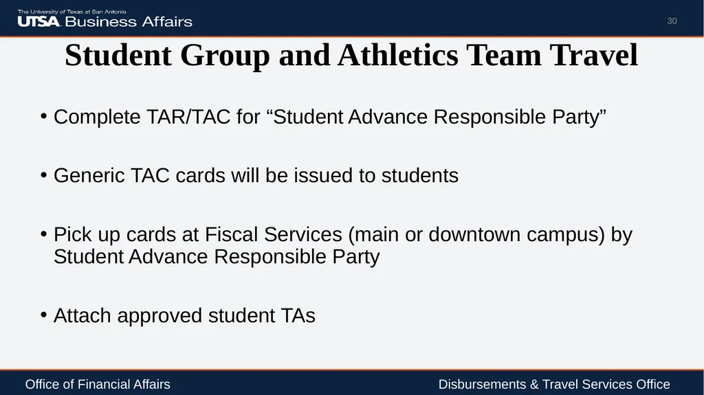 Travel Advance Process (PS 0309) Disbursements & - slide 30 of 63