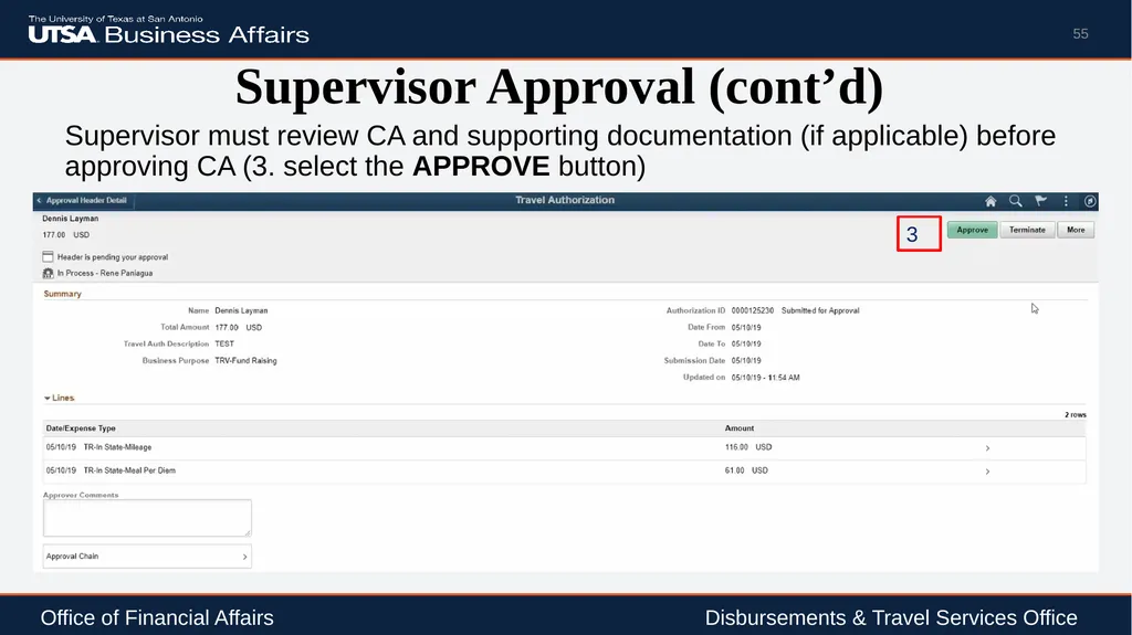 Travel Advance Process (PS 0309) Disbursements & - slide 55 of 63