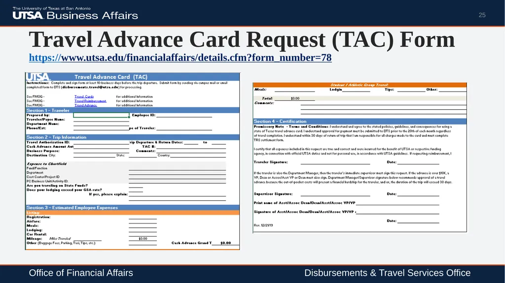 Travel Advance Process (PS 0309) Disbursements & - slide 25 of 63