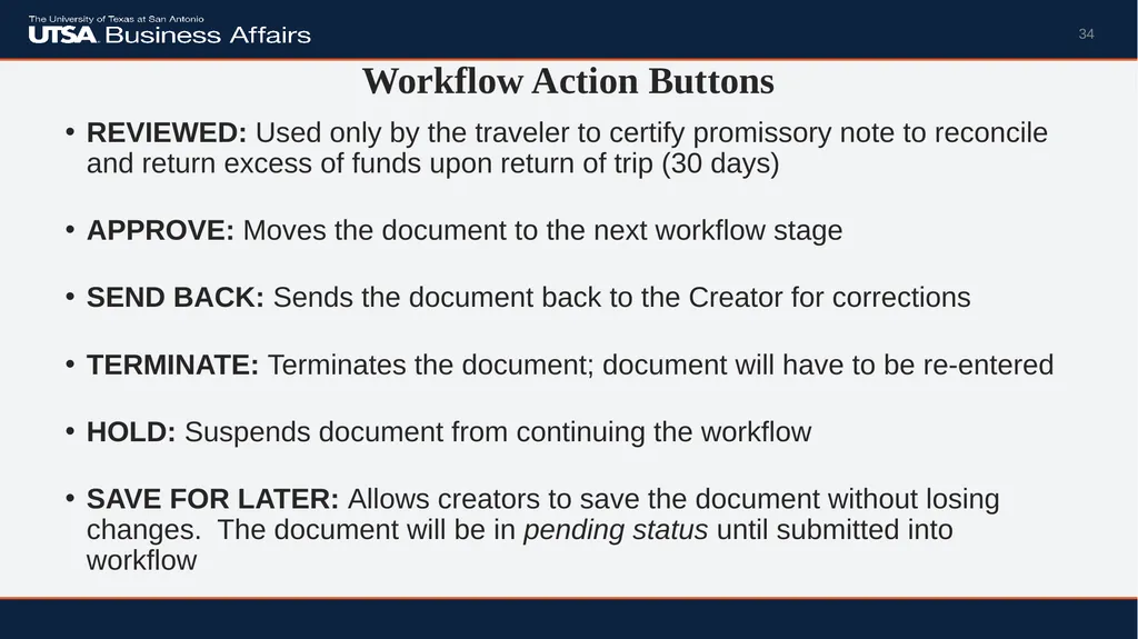Travel Advance Process (PS 0309) Disbursements & - slide 34 of 63