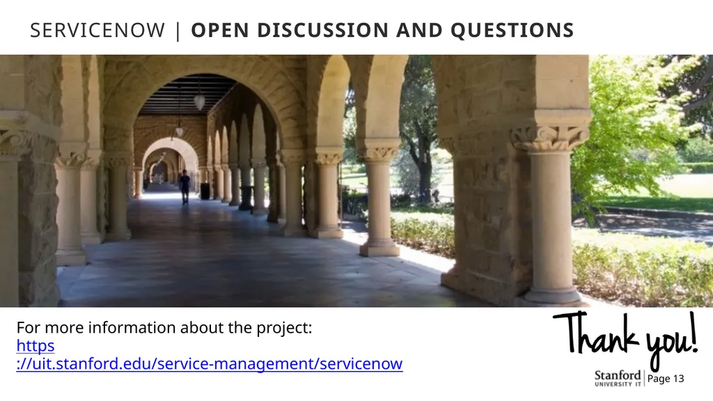 ServiceNow Implementation Project Campus - slide 13 of 13