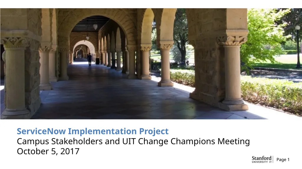 ServiceNow Implementation Project Campus - slide 1 of 13
