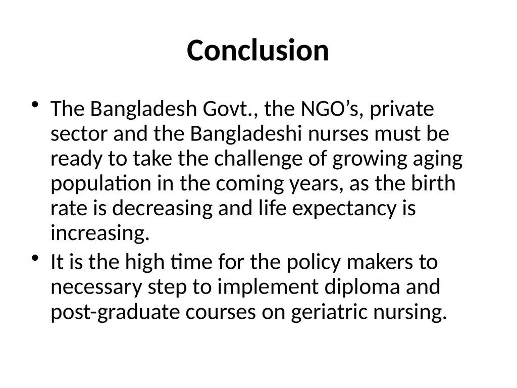 “The Need for Geriatric Nursing In the Coming - slide 22 of 23