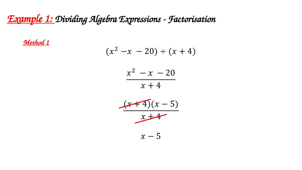 Algebra Fractions - Long Division Wednesday, - slide 11 of 22
