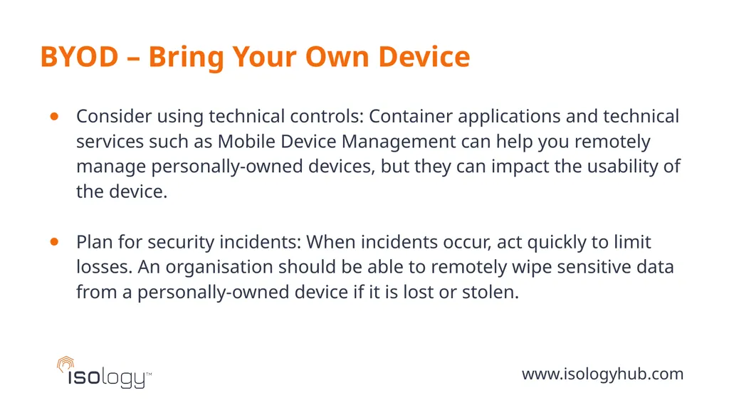 www.isologyhub.com Information Security BYOD - - slide 5 of 8