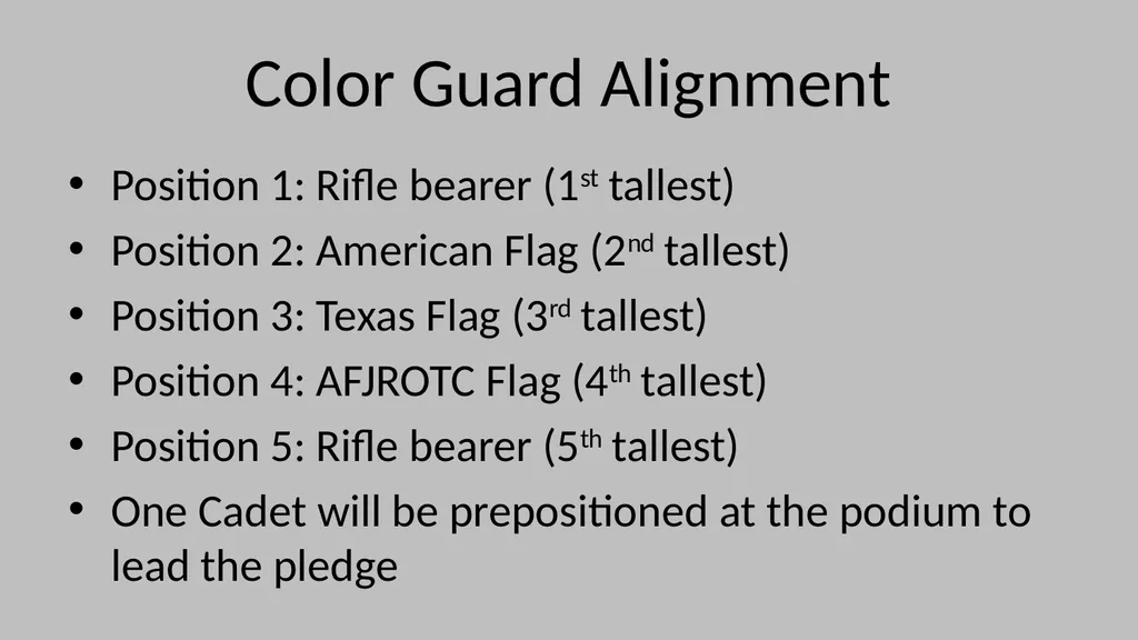 Color Guard Convocation Practice Convocation - slide 3 of 32