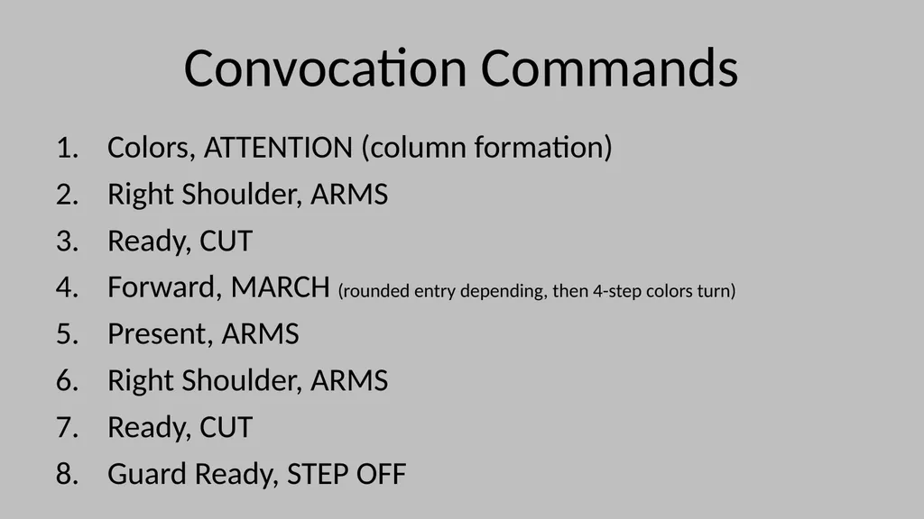 Color Guard Convocation Practice Convocation - slide 4 of 32