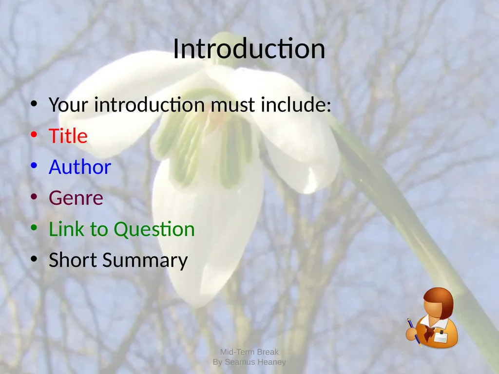Mid Term Break Seamus Heaney Mid-Term Break By - slide 10 of 10