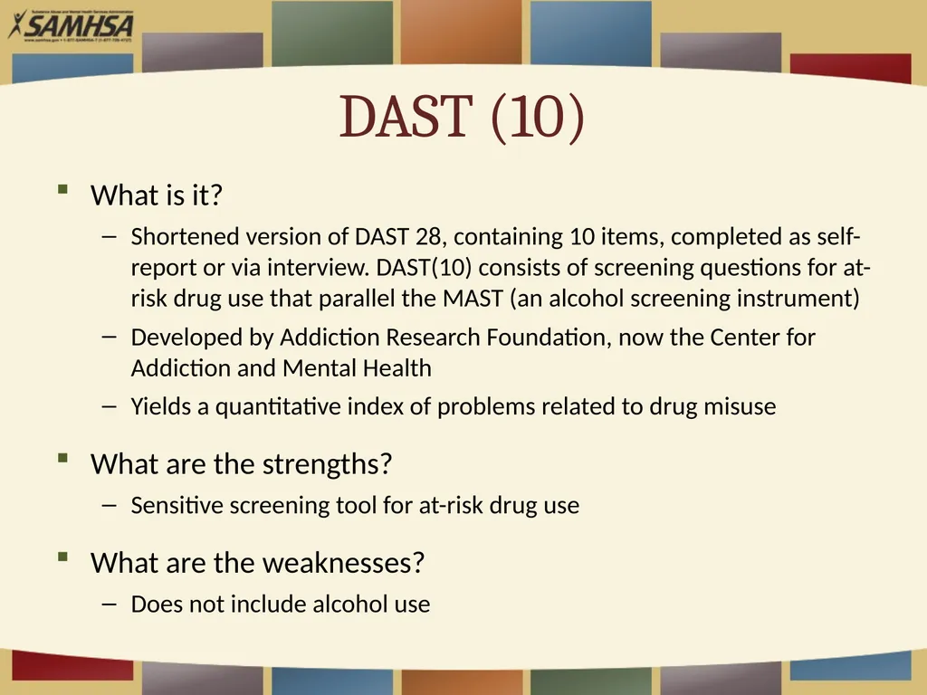 Screening Patients for Substance Use in Your - slide 27 of 35