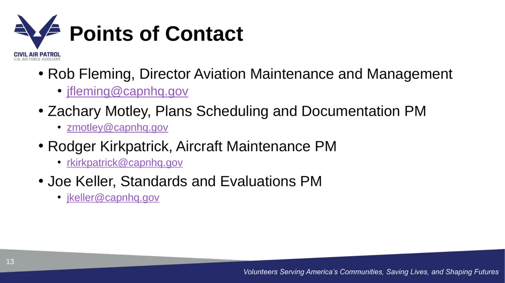 Engine Break-In Guidance and Procedures 1 The - slide 13 of 13