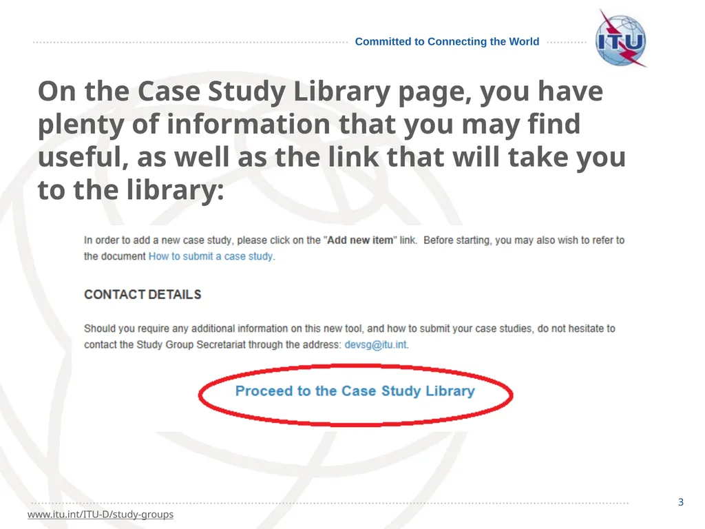 1 How to go about it… 2 The ITU-D Study - slide 3 of 19