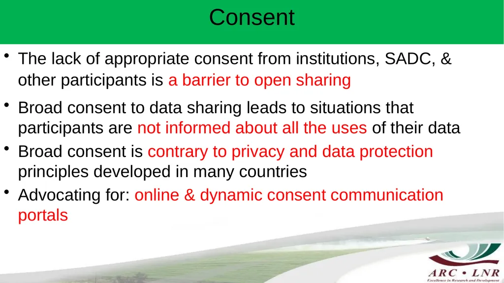 Challenges in Implementing Data Sharing Principles - slide 10 of 17