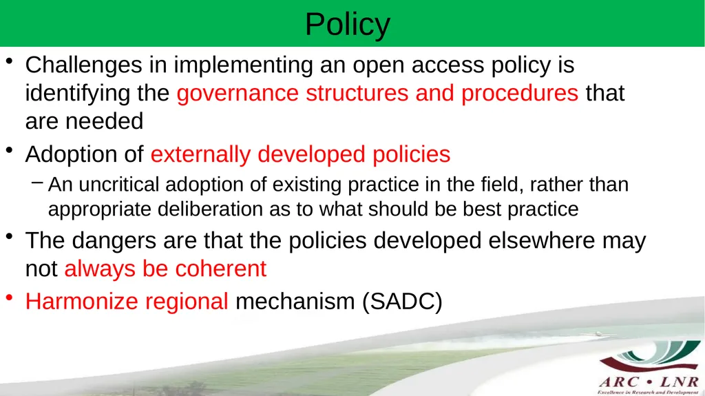 Challenges in Implementing Data Sharing Principles - slide 8 of 17
