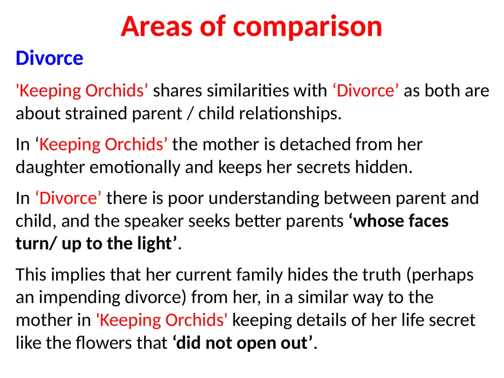 ‘Keeping Orchids’ Jackie Kay The persona – - slide 34 of 37