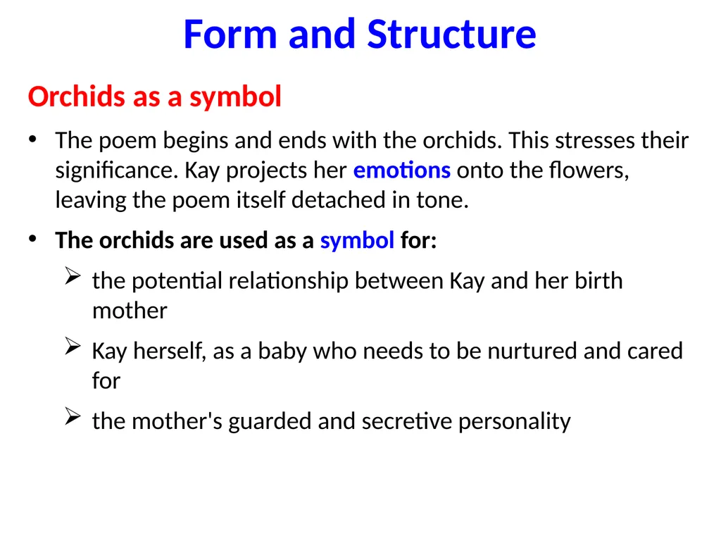 ‘Keeping Orchids’ Jackie Kay The persona – - slide 14 of 37