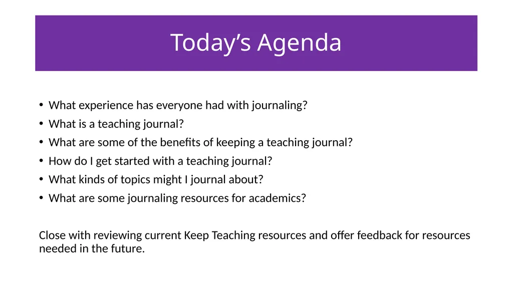 Keeping a Teaching Journal Dr. Katie Linder - slide 2 of 12