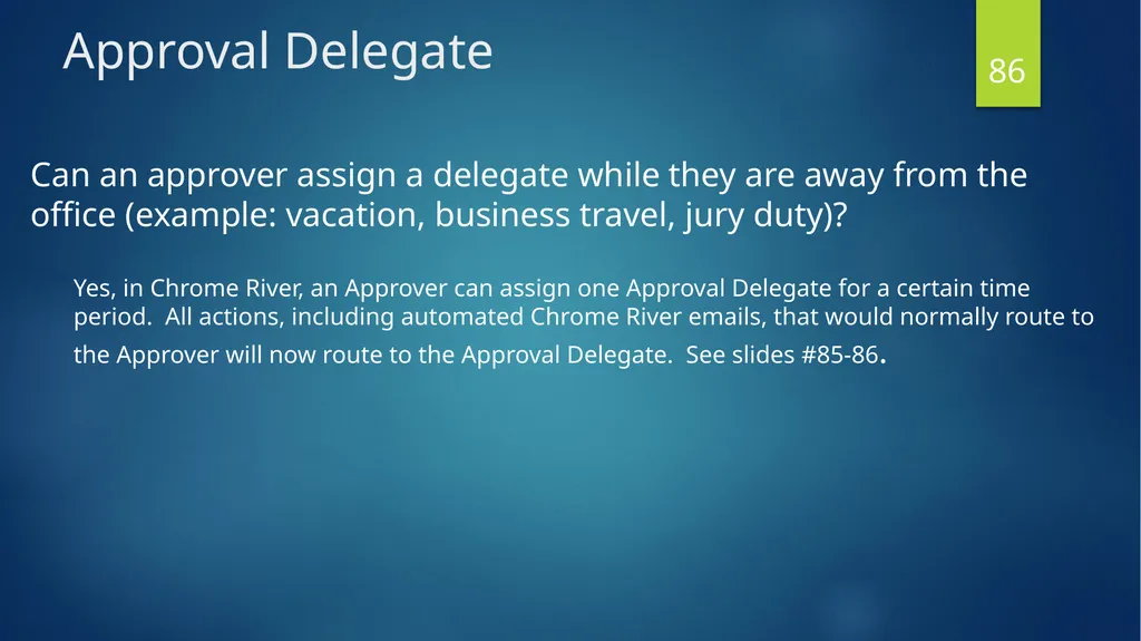 Chrome River Training Penney Doughtie, Trainer - slide 86 of 101