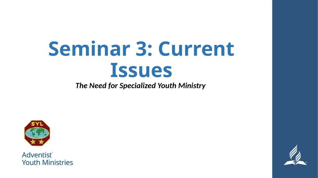 Seminar 3: Current Issues The Need for Specialized - slide 1 of 28