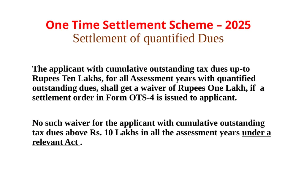 Haryana One Time Settlement Scheme – 2025 for - slide 10 of 23