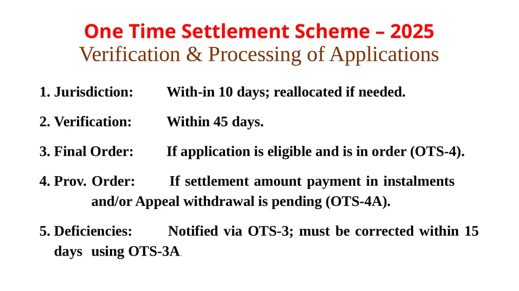 Haryana One Time Settlement Scheme – 2025 for - slide 15 of 23
