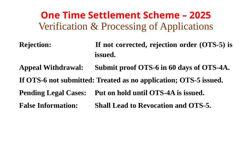 Haryana One Time Settlement Scheme – 2025 for - slide 16 of 23
