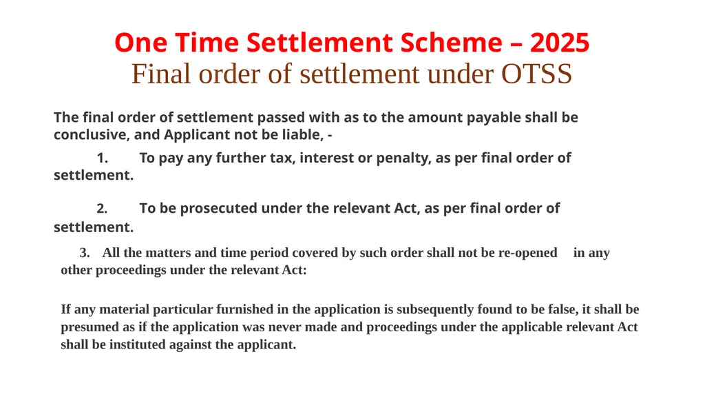 Haryana One Time Settlement Scheme – 2025 for - slide 17 of 23