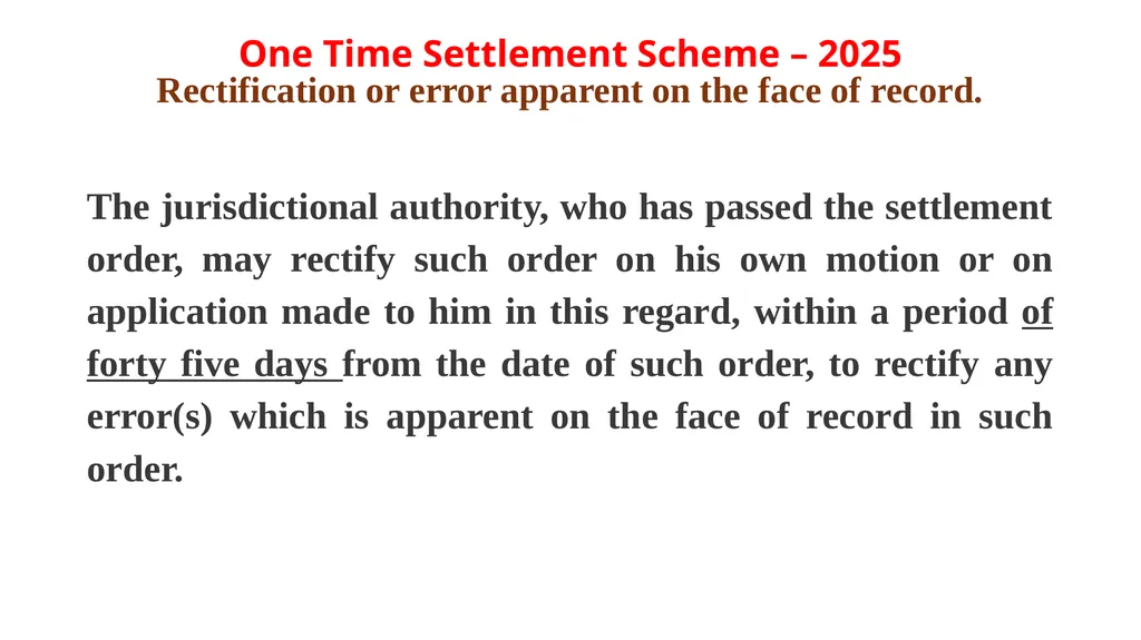 Haryana One Time Settlement Scheme – 2025 for - slide 18 of 23
