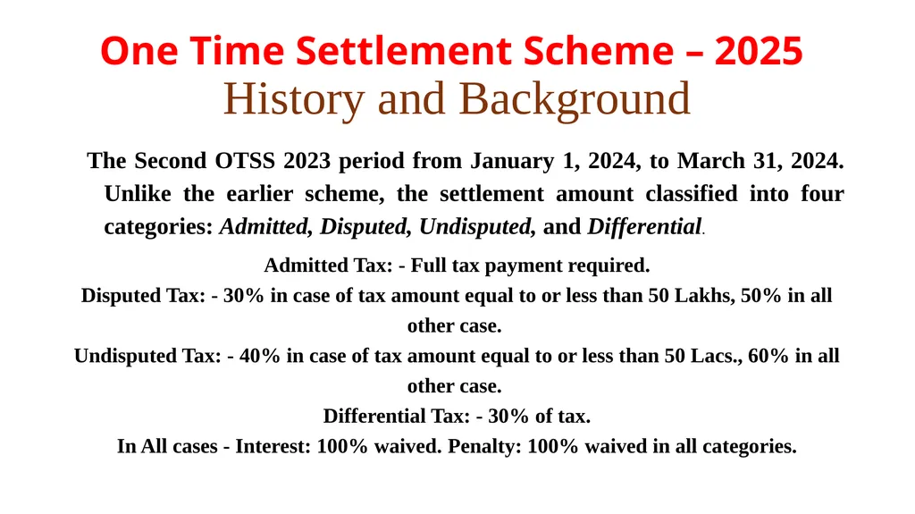 Haryana One Time Settlement Scheme – 2025 for - slide 3 of 23