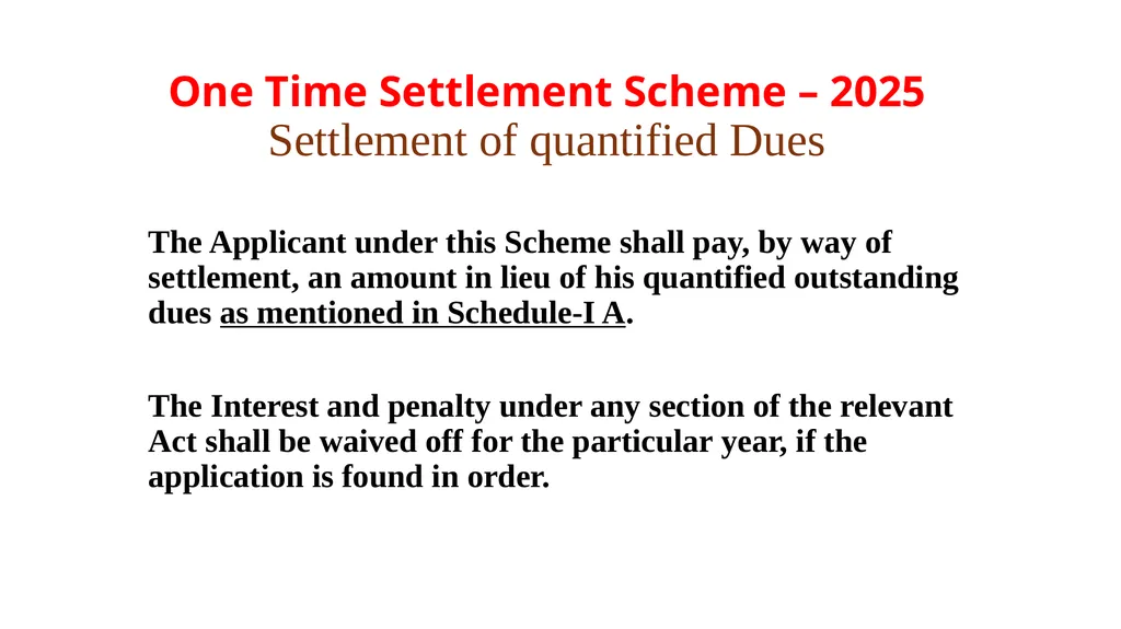 Haryana One Time Settlement Scheme – 2025 for - slide 9 of 23
