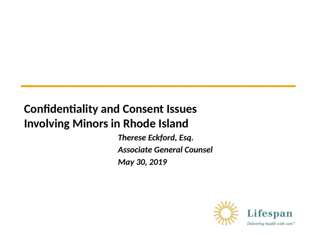 Confidentiality and Consent Issues Involving - slide 1 of 8