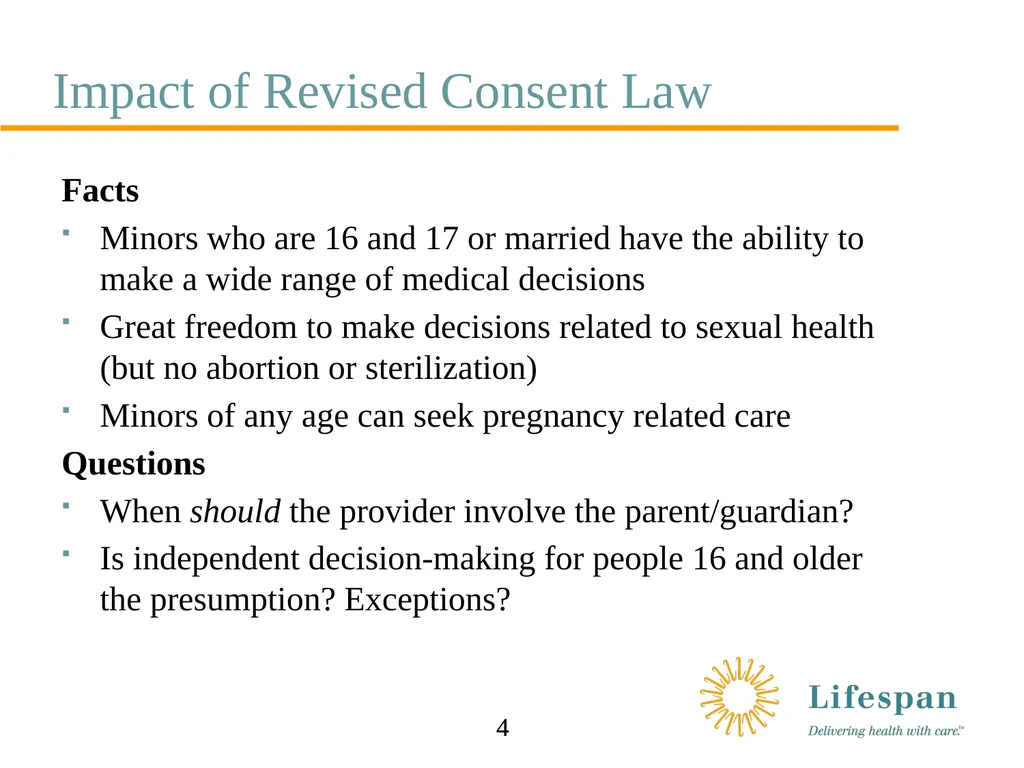 Confidentiality and Consent Issues Involving - slide 4 of 8
