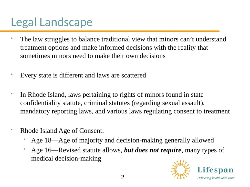 Confidentiality and Consent Issues Involving - slide 2 of 8