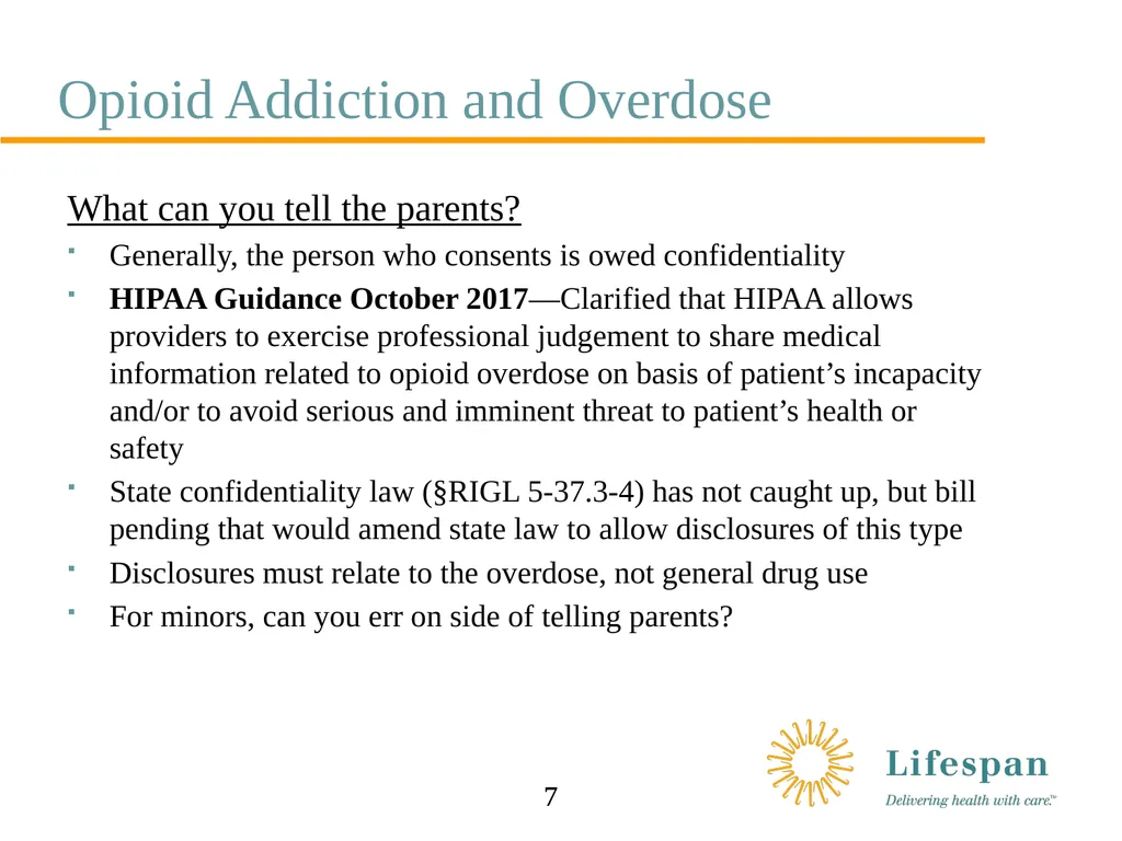 Confidentiality and Consent Issues Involving - slide 7 of 8