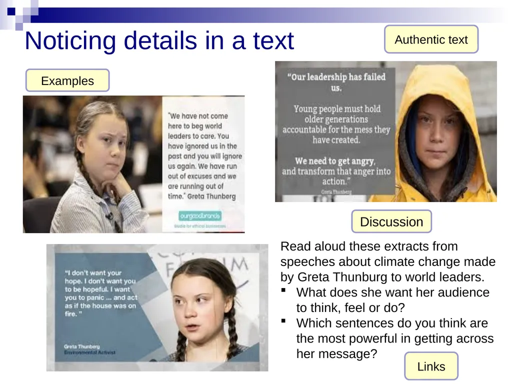 Linking and contrasting statements in a speech - slide 3 of 7