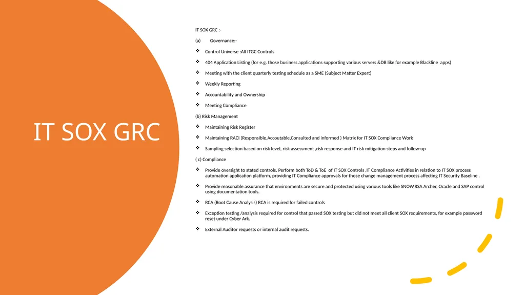 CONTROL TESTING :IT SOX 404 COMPLIANCE BY - slide 7 of 16