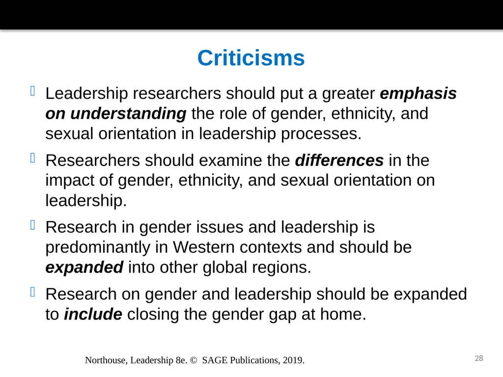 Gender and Leadership Chapter 15 Northouse, - slide 28 of 29