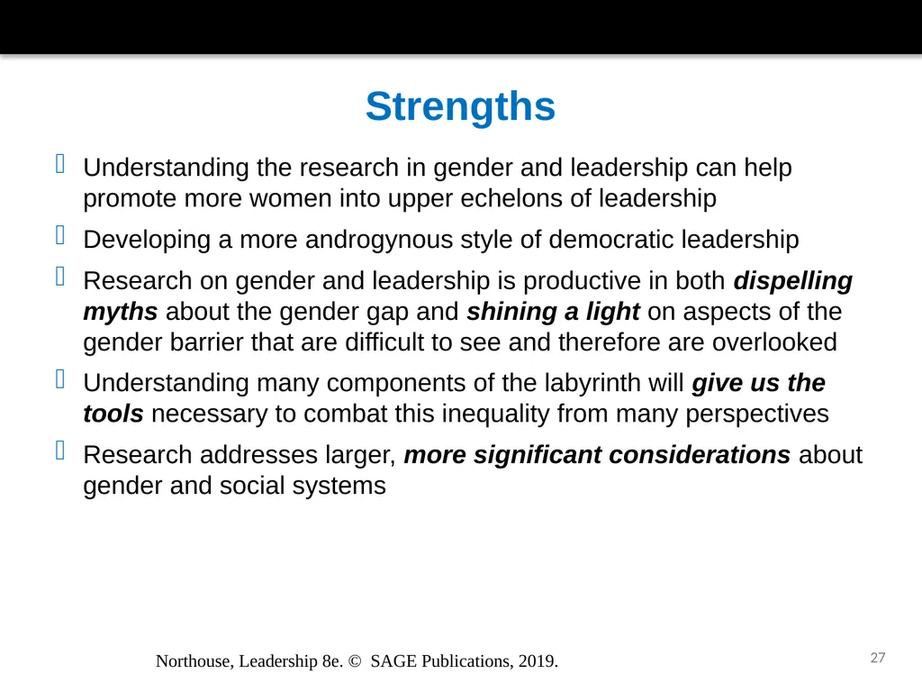 Gender and Leadership Chapter 15 Northouse, - slide 27 of 29