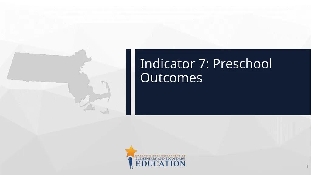 Indicator 7: Preschool Outcomes 1 Presentation - slide 1 of 7