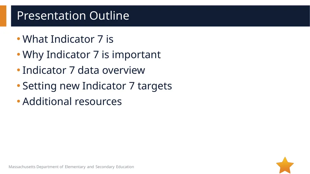 Indicator 7: Preschool Outcomes 1 Presentation - slide 2 of 7