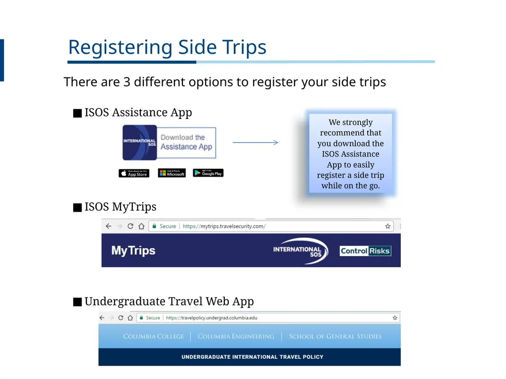 UNDERGRADUATE TRAVEL POLICY Pre-Departure - slide 6 of 46